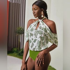 White Bodysuit with seashells and corals